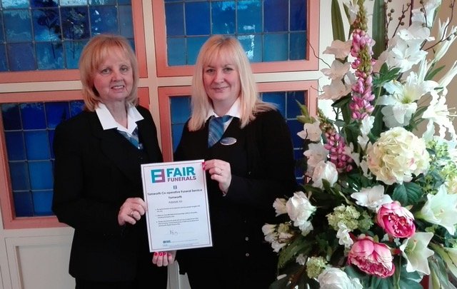 Tamworth Co-op funeral staff display Fair Funerals pledge to provide affordable and transparent service.
