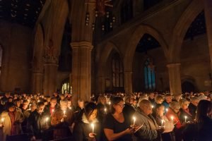 Hundreds of people light candles in memory of relatives and friends at 2018 Tamworth Co-op Christmas memorial service (Picture by Enigma Communications)